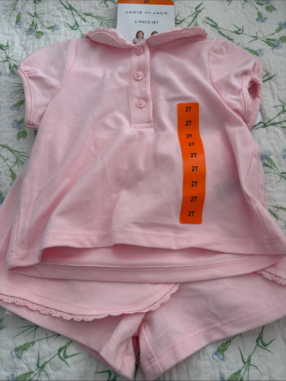 Janie and Jack Pale Pink 2T 3-Piece Outfit